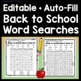Back to School Word Searches {Editable and Pre-Made!}