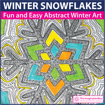 Preview of Winter Coloring Pages, Winter Snowflakes Art Activity, Mindfulness Doodle Art
