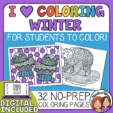 Coloring Pages - Winter Fun! - Posters, Fast Finishers