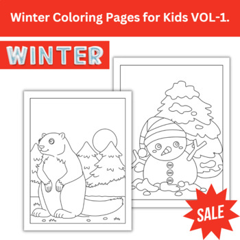 Preview of Winter Coloring Pages for Kids and toddlers
