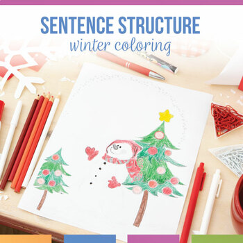 Preview of Winter Coloring Sentence Structure Simple, Compound, Complex, Compound-Complex