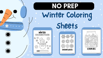 Preview of Winter Coloring Sheet + Tracing Packet