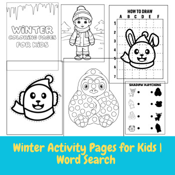 Preview of Winter Coloring | Winter Activity Pages for Kids | Word Search