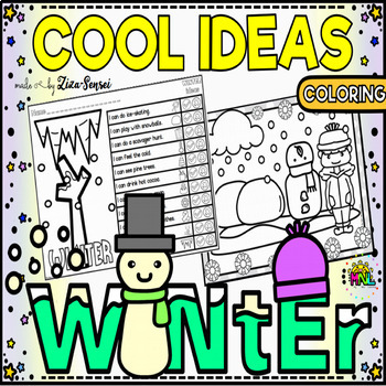 Preview of Winter Coloring and Writing Prompts Comics Strips Activities No-Prep Worksheets