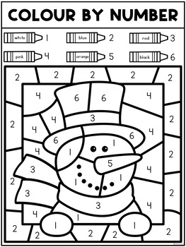 Winter Colour By Number  Number Activities for Pre K and Kindergarten