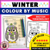 Winter Music Activities - Colour by Music Symbols British 