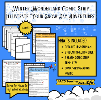 Preview of Winter Comic Strip: Snow Day, No Prep, Middle School or High School, FACS, FCS