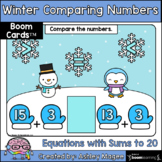 Winter Comparing Addition Equations with Sums to 20 Boom Cards