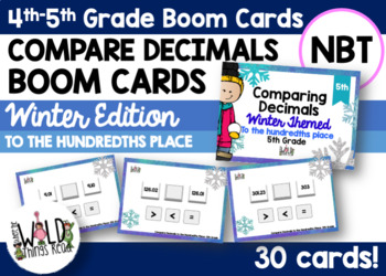 Preview of Winter Comparing Decimals Boom Cards-to the HUNDREDTHS place