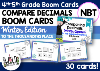 Preview of Winter Comparing Decimals Boom Cards- to the Thousandths Place