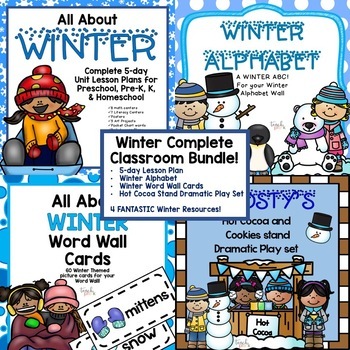 Preview of Winter Complete Classroom Bundle for Preschool, PreK, K & Homeschool