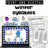 Winter Syllables Worksheets and Google Slides™