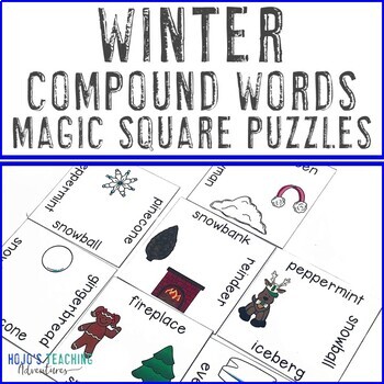 Preview of COMPOUND WORDS Game | ELA January Winter Literacy Game Center Activity Puzzle