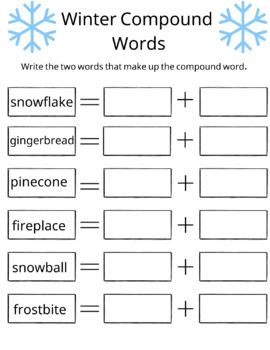 Preview of Winter Compound words
