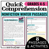 Winter Comprehension Passages | Quick Reading Worksheets A