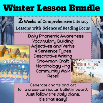 Preview of Winter Comprehensive Literacy Bundle 2 Week Lesson Plan for Ontario Teachers
