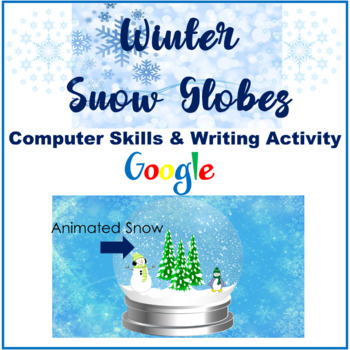 Preview of Winter Computer Activities Snow Globes w/ Animated Snow