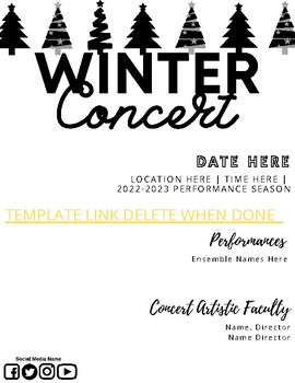 Preview of Winter Concert Program Canva Template