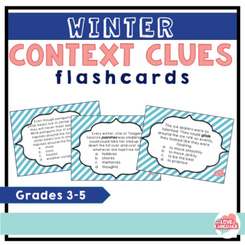 Preview of Winter Context Clues Flashcards--Flashcards for Grades 3-5