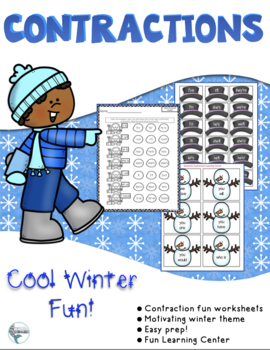 Preview of Winter Contractions Worksheets and Learning Center