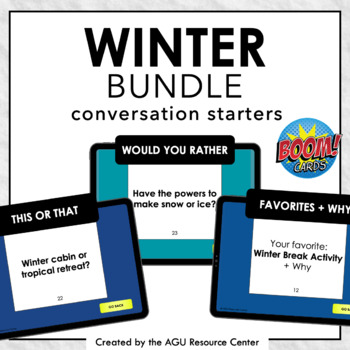 Preview of Winter Conversation Starter Cards | BOOM CARDS BUNDLE