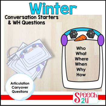 Preview of WH Questions and Conversation Prompts: Winter, Fluency, Carryover