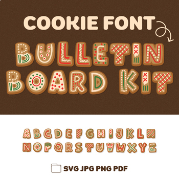 Preview of Winter Cookies Bulletin Board Kit Letters A-Z for Classroom Decor and Door Decor