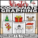 Coordinate Plane Christmas Pictures, Quadrant 1 and 4 Quad