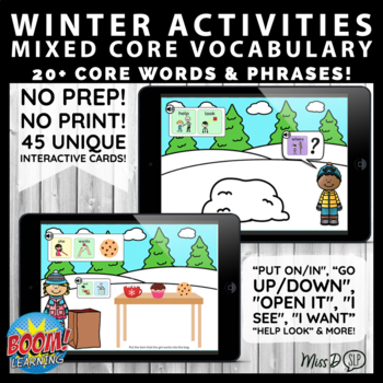 Preview of Winter Core Vocabulary  AAC Functional Early Language BOOM CARDS™