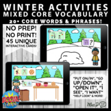Winter Core Vocabulary  AAC Functional Early Language BOOM CARDS™