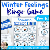 Winter Counseling Activity Feelings Bingo Game for Identif