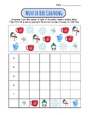Winter Count 1 to 5 Bar Graphing Worksheet: Color Boxes Cu
