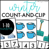 Winter Count and Clip Cards Numbers 1-10 Counting Center