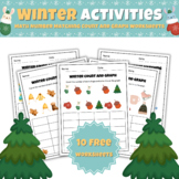 Winter Activities: math number matching count and graph wo