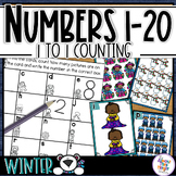 Winter Count the Room 1-20, Number Recognition with 10's f
