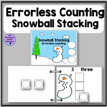 Preview of Winter Counting Activity Snowball and Snowmen Errorless for Autism & Special Ed