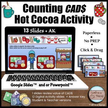Preview of Counting Canadian Money Winter Holiday Shopping Hot Cocoa Digital Activity