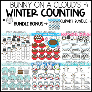Preview of Winter Counting Clipart Bundle by Bunny On A Cloud