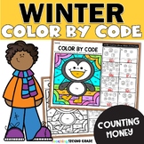 Winter Counting Money Color by Number Worksheets - Busy Mo