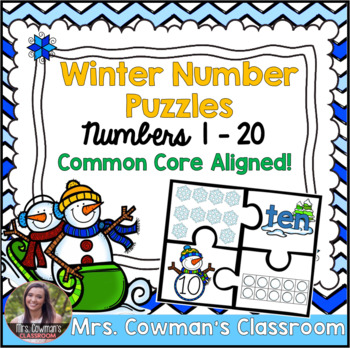 Preview of Winter Counting Number Puzzles 1 - 20 BUNDLE!