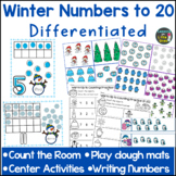 Winter Numbers 1 to 20 Write the Room Counting Play Dough 