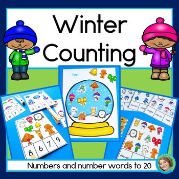 Preview of Winter Numerals and Number Words | Counting  and Numbers 1-20