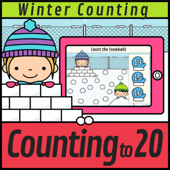 Preview of Winter Counting Objects up to 20 Snow Fight Day | Winter Boom Cards