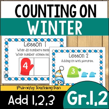 Preview of Math Addition Strategies, Counting On, The Commutative Principle, Winter-Theme