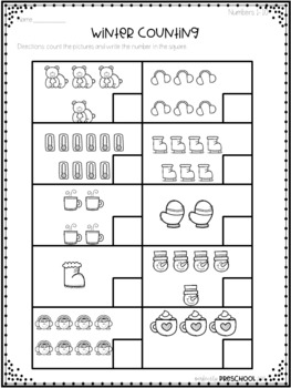 Winter Counting Pages by Perfectly Preschool | Teachers Pay Teachers