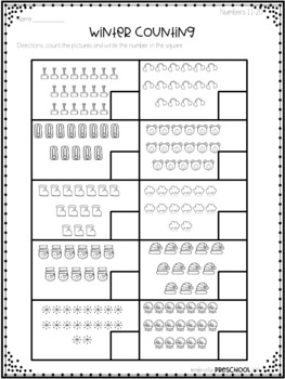 Winter Counting Pages by Perfectly Preschool | Teachers Pay Teachers