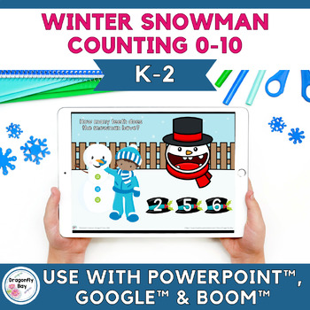 Preview of Winter Counting Snowman Teeth 0 to 10 for PowerPoint™ Google Slides™ Boom™