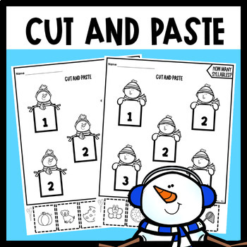 Winter Counting Syllables | Cut and Paste | NO PREP Worksheets by ...