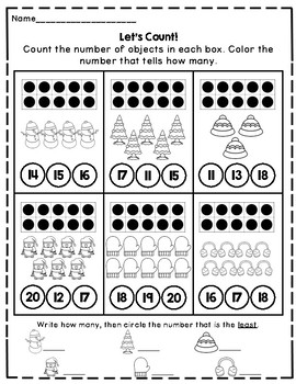 Winter Counting Worksheets by KinderMaestra | Teachers Pay Teachers