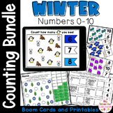 Winter Counting Worksheets Numbers to 10 and Boom Cards Bundle